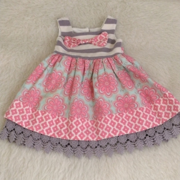 Counting Daisies Dress w/ Bottoms Baby Girls 18 Month  Pink Gray - Picture 1 of 5